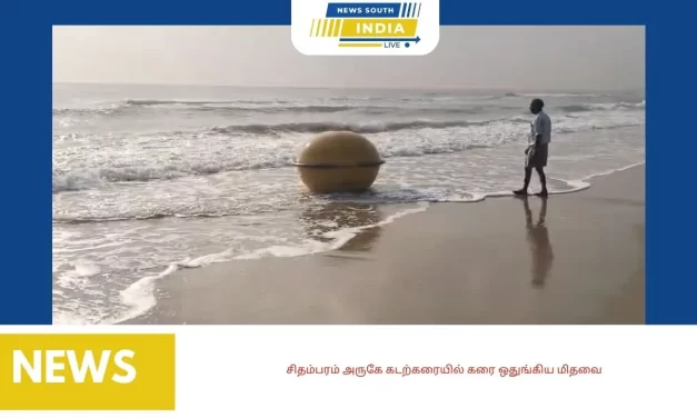 சிதம்பரம் அருகே கடற்கரையில் கரை ஒதுங்கிய மிதவை