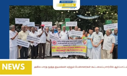 அகில பாரத மூத்த குடிமக்கள் மற்றும் பென்சனர்கள் கூட்டமைப்பு சார்பில் ஆர்ப்பாட்டம்
