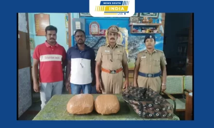 காட்பாடி இரயில் நிலையத்தில் இரயிலில் கடத்தி வந்த கேட்பாரற்றுக் கிடந்த 5.5 கிலோ கஞ்சா பறிமுதல்.