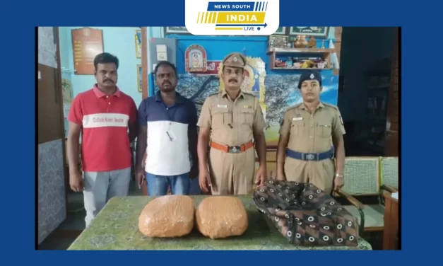 காட்பாடி இரயில் நிலையத்தில் இரயிலில் கடத்தி வந்த கேட்பாரற்றுக் கிடந்த 5.5 கிலோ கஞ்சா பறிமுதல்.