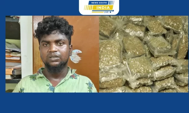 செங்குன்றம் அருகே போலீசார் வாகன சோதனையில் 10 கிலோ கஞ்சா பறிமுதல். இளைஞர் கைது.