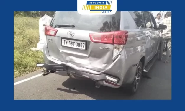 அதிமுக.வினர் ஆர்பாட்டத்திற்கு வந்த 6 கார்கள் அடுத்தடுத்து மோதி விபத்து..