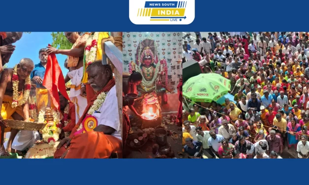 உளுந்தூர்பேட்டை ஸ்ரீ புத்து மாரியம்மன் கோயில் மகா கும்பாபிஷேகம் நூற்றுக்கணக்கான பக்தர்கள் கலந்து கொண்டு வழிபட்டனர்.