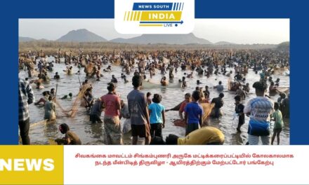 சிவகங்கை மாவட்டம் சிங்கம்புணரி அருகே மட்டிக்கரைப்பட்டியில் கோலகாலமாக நடந்த மீன்பிடித் திருவிழா