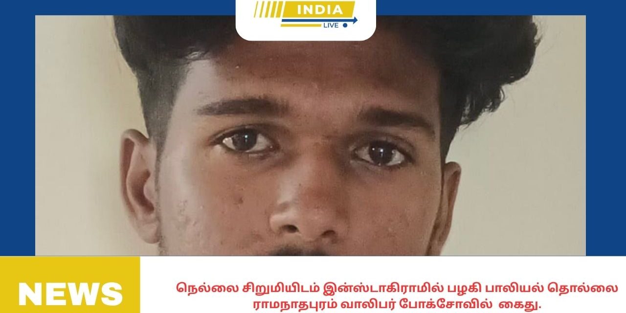 நெல்லை சிறுமியிடம் இன்ஸ்டாகிராமில் பழகி பாலியல் தொல்லை ராமநாதபுரம் வாலிபர் போக்சோவில் கைது.