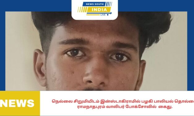 நெல்லை சிறுமியிடம் இன்ஸ்டாகிராமில் பழகி பாலியல் தொல்லை ராமநாதபுரம் வாலிபர் போக்சோவில் கைது.