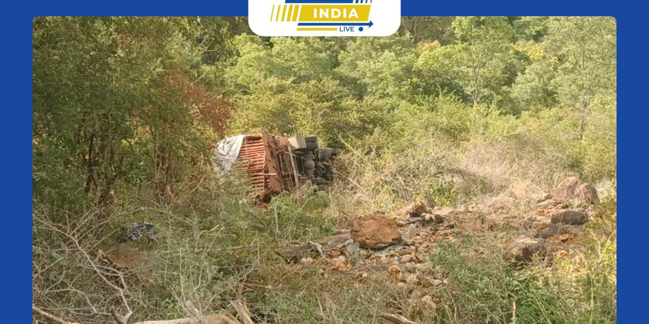 பர்கூர் மலைப்பாதையில் தேங்காய் மட்டை ஏற்றி வந்த ஈச்சர் வாகனம் 100 அடி பள்ளத்தில் கவிழ்ந்து விபத்து.நல்வாய்ப்பாக ஓட்டுநர் மற்றும் மாற்று ஓட்டுநர் சிறு காயங்களுடன் உயிர்த்தபினர்.