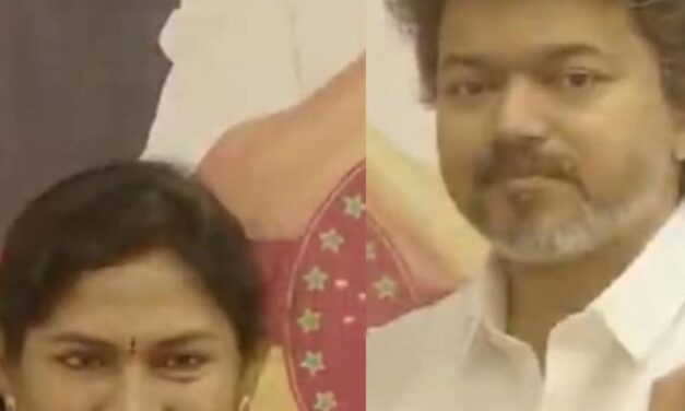 விஜய் முன்னிலையில் தமிழக வெற்றிக் கழகத்தில் இணைந்தார் அதிமுக முன்னாள் எம்.பி. சத்தியபாமா.